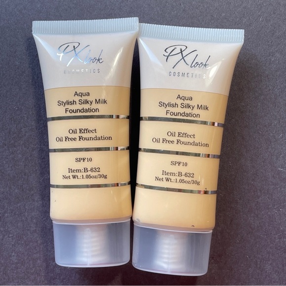 2 PX Look Cosmetics Aqua Stylish Silky Milk Foundation w/ SPF 10 #12 Nude Fair - Picture 2 of 4